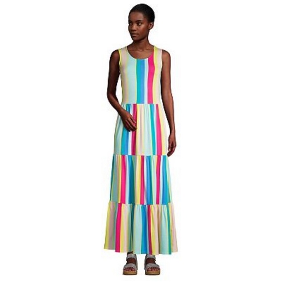 Land's End Rainbow Tiered scoop neck
Maxi Dress NWT Medium - Picture 1 of 6